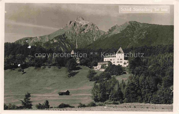Starkenberg (Schloss) Imst Tirol AT Schloss-Starkenberg Berge Wald Wiesen Bergla