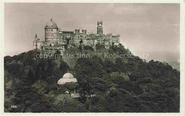 Sintra LISBOA PT Schloss-Pena Sintra Burg Kuppel Turm Wald Huegel