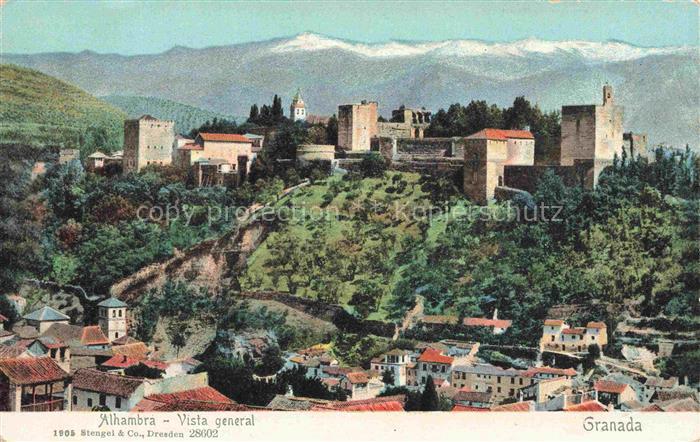 Alhambra Granada Alhambra Vista-general Palast Burg Berge Sierra-Nevada Dorf Bae