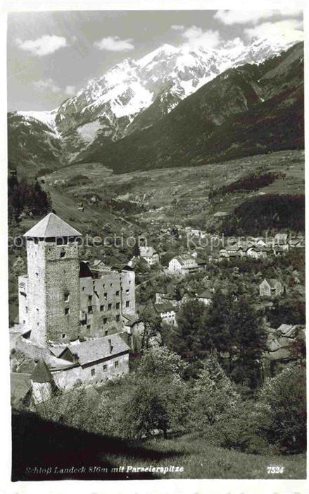 Schloss Landeck Tirol AT Schloss-Landeck Parseielspitze Turm Bergpanorama Tal Do