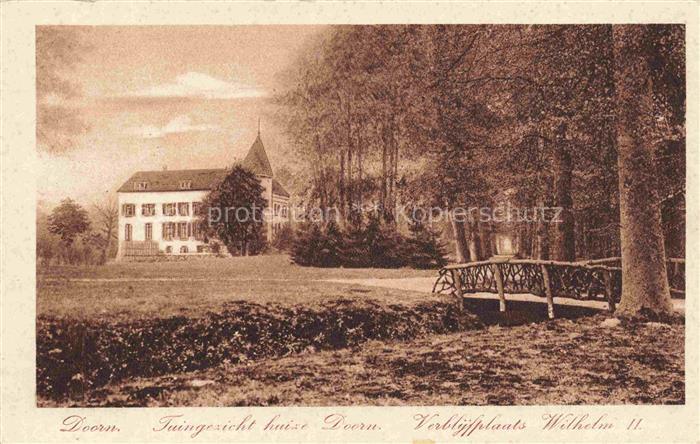 Huize Doorn UTRECHT NL Tuingezicht Villa Schlosspark Bruecke Baeume Wilhelm-II