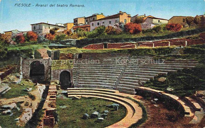 Fiesole Toscana IT Teatro-Romano Amphitheater Antike Ausgrabung Tribuenen Arkade