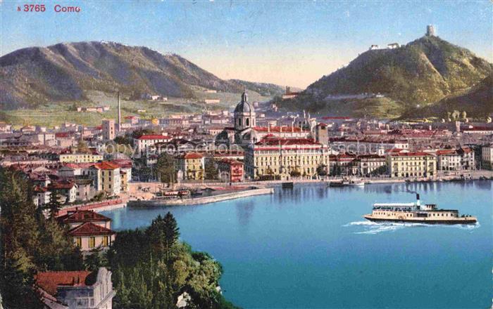 COMO  Lago di Como Lombardia IT Lago-di-Como Dampfschiff Dom Stadtpanorama Berge