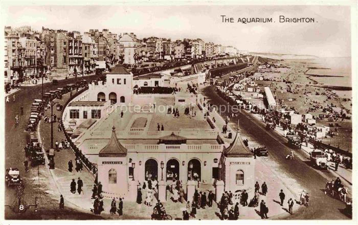 BRIGHTON East Sussex UK Aquarium Strandpromenade Strand Meer Autos Passanten Uf