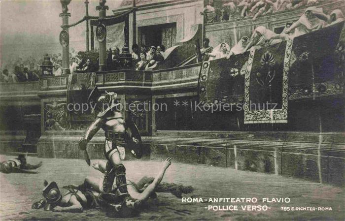 ROMA  Rom Lazio IT Anfiteatro-Flavio Gladiator Pollice-Verso Colosseum Kampf Gem