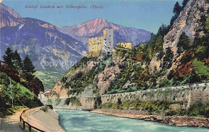 Landeck  Tirol AT Schloss-Landeck Silberspitze Fluss Berge Burg Inn