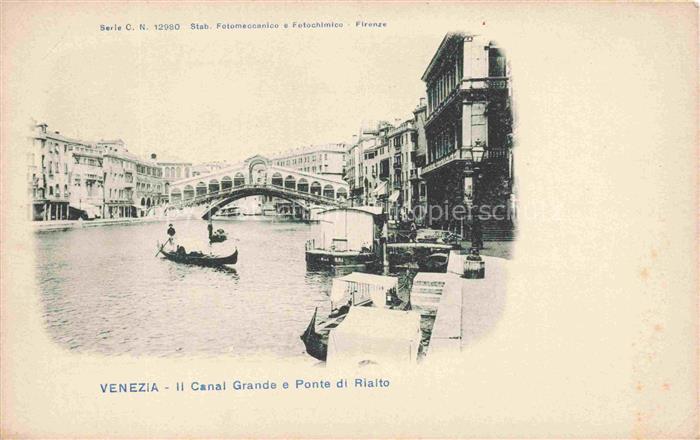 VENEZIA Venedig Venice Venise IT Canal-Grande Ponte-di-Rialto Gondeln Bruecke Ka