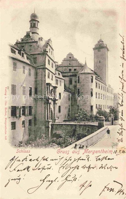BAD MERGENTHEIM BW Schloss Deutschordensschloss Turm Tor Gruss-aus