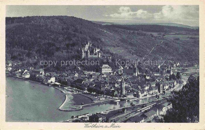 Wertheim Main BW Main Schloss Altstadt Panorama Vogelperspektive Kirche Bruecke
