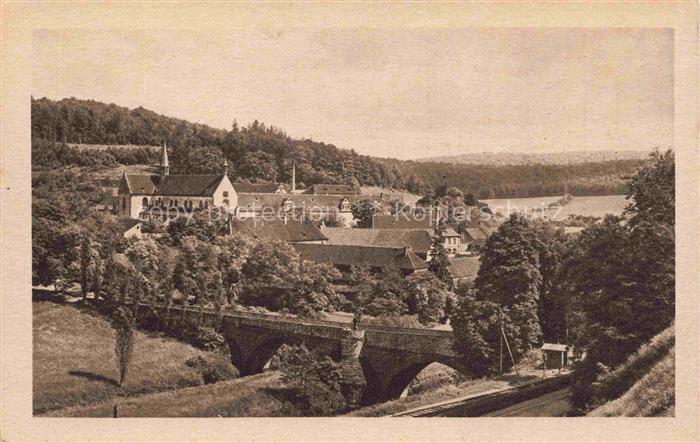 Bronnbach Wertheim BW Tauber Kloster Kirche Bruecke Wald Felder Nordwesten