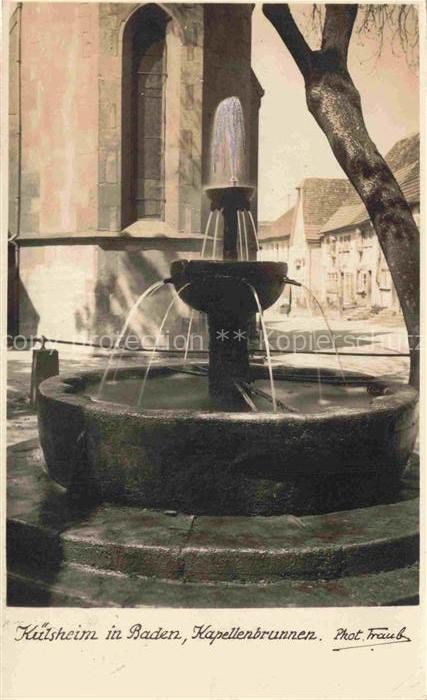 Kuelsheim Baden Kapellenbrunnen Brunnen Kirche Fachwerk Baum Platz
