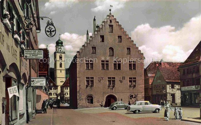 BAD MERGENTHEIM BW Rathaus Stadtkirche Marktplatz Autos Gasthaus-Adler Turm Stra