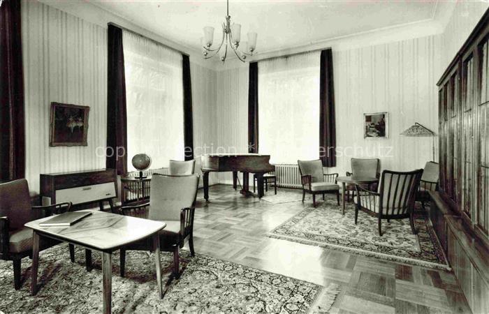 BAD MERGENTHEIM BW BfA-Sanatorium-Taubertal Musikzimmer Innenraum Fluegel Sessel