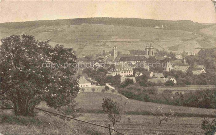 BAD MERGENTHEIM BW Kirchen Tuerme Daecher Baeume Wiesen Huegellandschaft Kloster