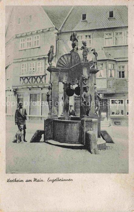 Wertheim Main BW Engelsbrunnen Brunnen Skulpturen Figuren Marktplatz Fachwerkhae