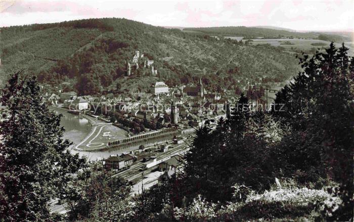 Wertheim Main BW Main Schloss Burg Bahnhof Fluss Huegel Stadtansicht Bruecke
