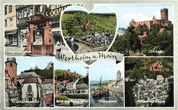Wertheim Main BW Engelbrunnen Schloss Kilianskapelle Tauberpartie Altstadt Main