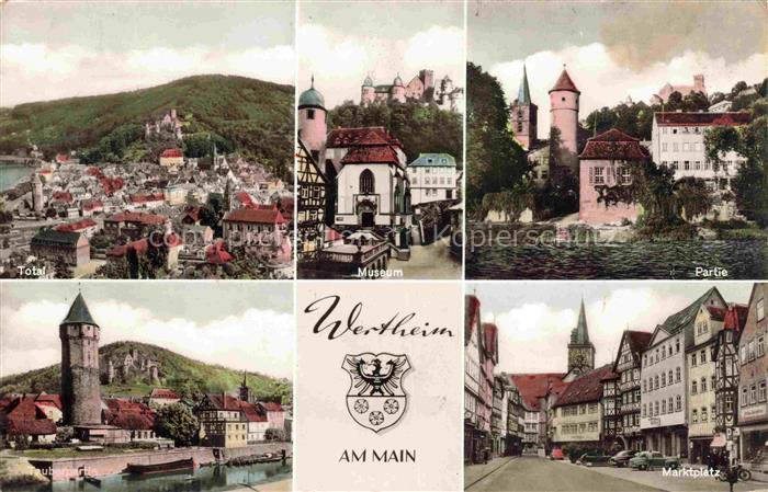 Wertheim Main BW Total Museum Tauberpartie Marktplatz Schloss Turm Fachwerk Wapp