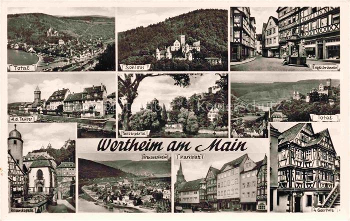 Wertheim Main BW Schloss Engelsbrunnen Tauberpartie Marktplatz Stiftskapelle Fac