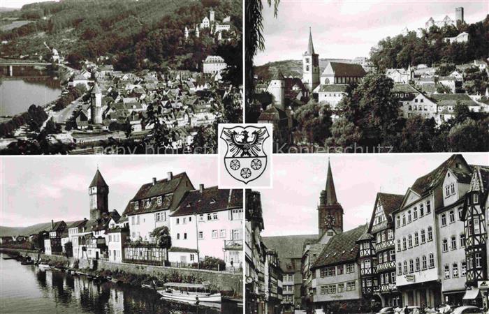 Wertheim Main BW Stadtpanorama Kirche Stadtturm Tauber Marktplatz Fachwerkhaeuse