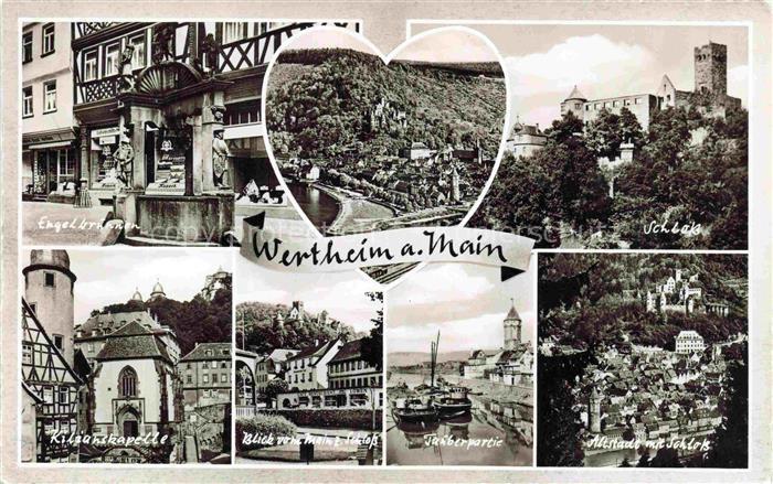Wertheim Main BW Engelbrunnen Schloss Kilsanskapelle Tauberpartie Altstadt Turm