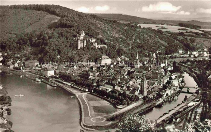 Wertheim Main BW Main Tauber Taubermuendung Burg Stadtpanorama Fluss Bruecke
