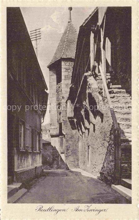 Achalm REUTLINGEN BW Am-Zwinger Turm Stadtmauer Gasse Altstadt Mittelalter