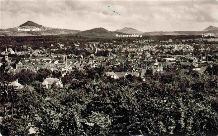 GoePPINGEN BW Stadtansicht Hohenstaufen Hohenrechberg Stuifen Kirche Daecher