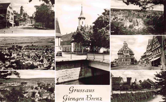 Giengen Brenz Heidenheim BW Kirche Rathaus Marktplatz Stadtansicht Bruecke Fachw