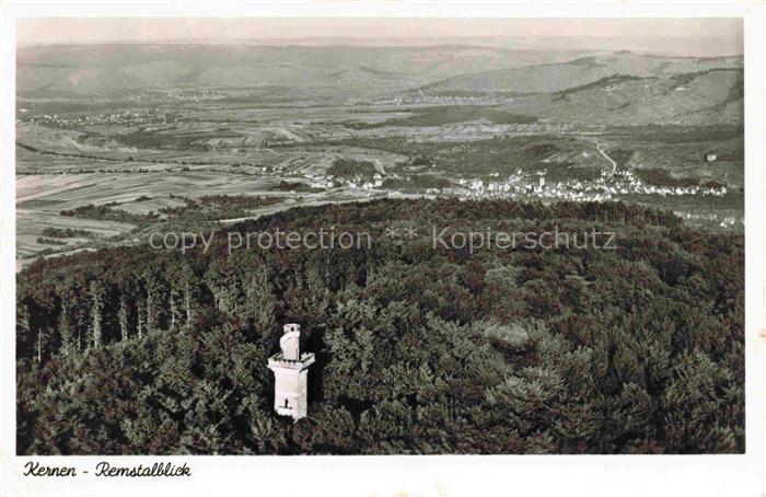 Kernen Remstal BW Remstalblick Aussichtsturm Wald Remstal Tal Felder