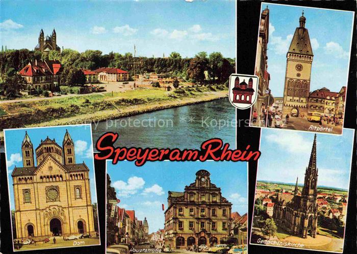 SPEYER Rhein Rheinland-Pfalz Dom Altpoertel Hauptstrasse Gedaechtniskirche Rhein