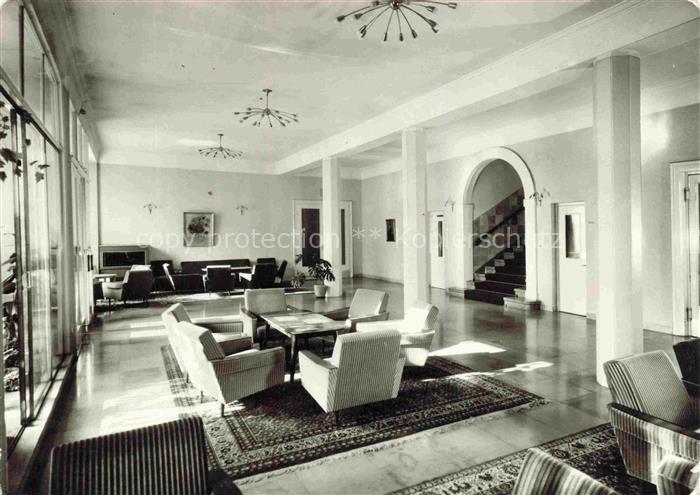 BAD MERGENTHEIM BW Sanatorium-Taubertal Aufenthaltsraum Lobby Sessel Tisch Teppi