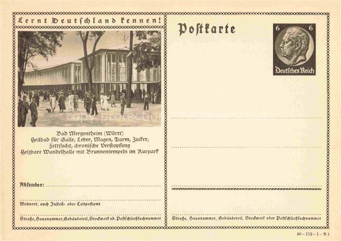 BAD MERGENTHEIM BW Wandelhalle Brunnentempel Kurpark Passanten Lernt-Deutschland