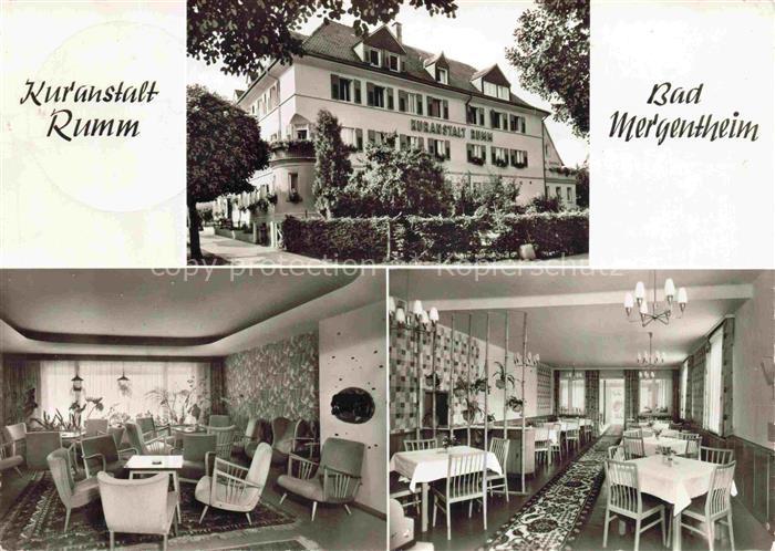 BAD MERGENTHEIM BW Kuranstalt-Rumm Haus-Gertrud Marienstrasse Aufenthaltsraum Sp