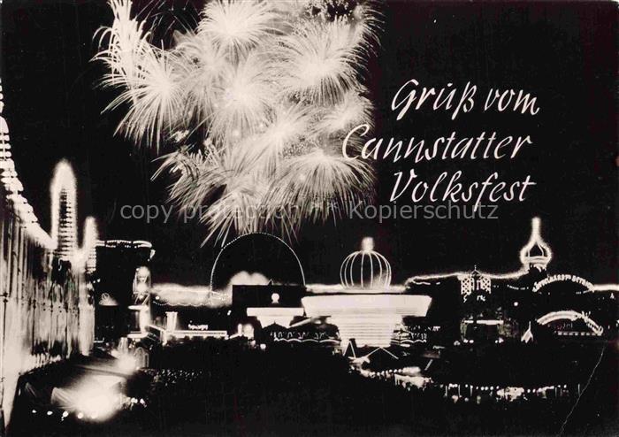 Bad Cannstatt Cannstatter-Volksfest Feuerwerk Riesenrad Festplatz Nacht Illumina