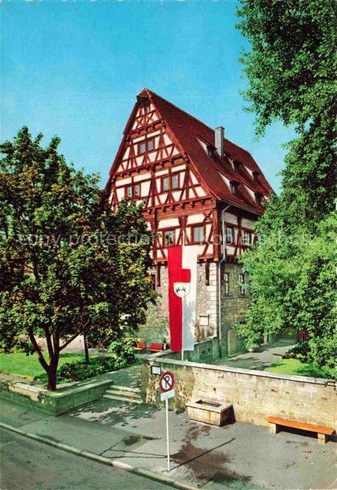 GoePPINGEN BW Storchenhaus Heimatmuseum Fachwerk Stadtturm Fahne Baeume