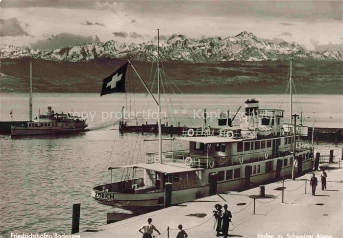 FRIEDRICHSHAFEN Bodensee BW Hafen Bodensee Schweizer-Alpen Dampfer Zuerich Schwe