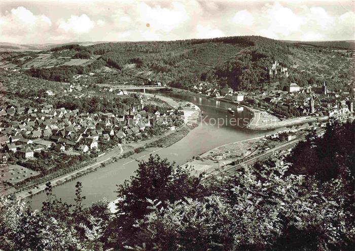 Wertheim Main BW Taubermuendung Main Stadtpanorama Burg Kreuzwertheim Flusstal W