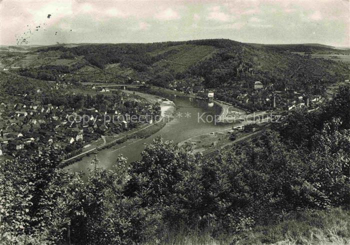 Kreuzwertheim Main Taubermuendung Wertheim Flusstal Huegel Haeuser Burg