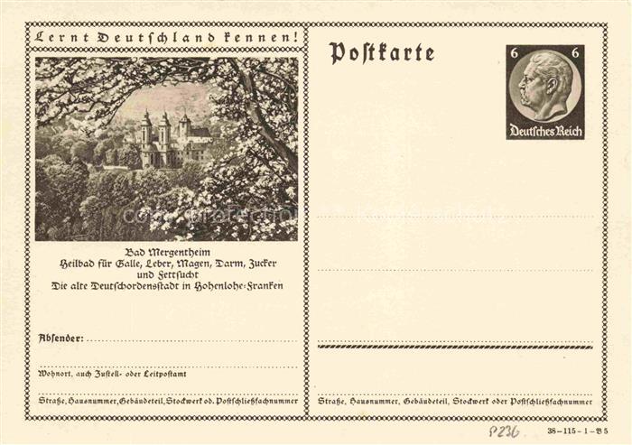 BAD MERGENTHEIM BW Schloss Baeume Park Heilbad Deutschordenstadt Hohenlohe-Frank