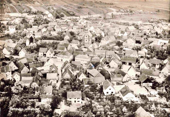 Hundheim Kuelsheim BW Luftbild Dorf Kirche Felder Daecher
