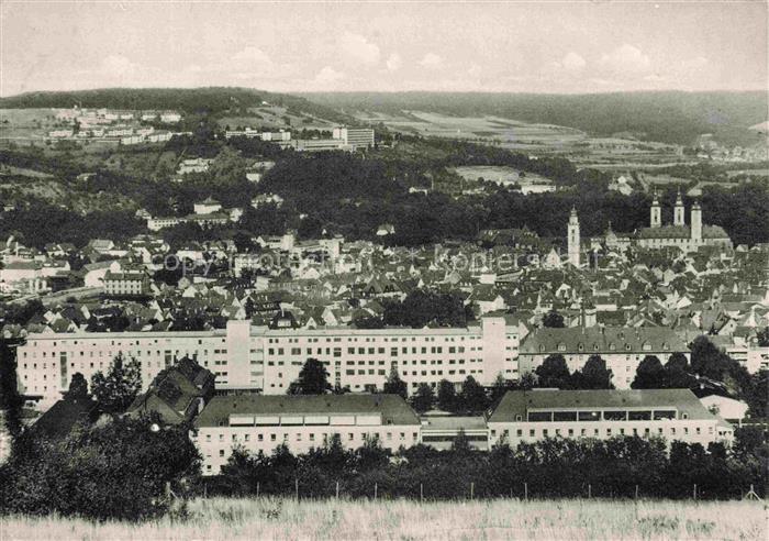 BAD MERGENTHEIM BW Caritaskrankenhaus Uhlandstrasse Panorama Altstadt Kirche Dae