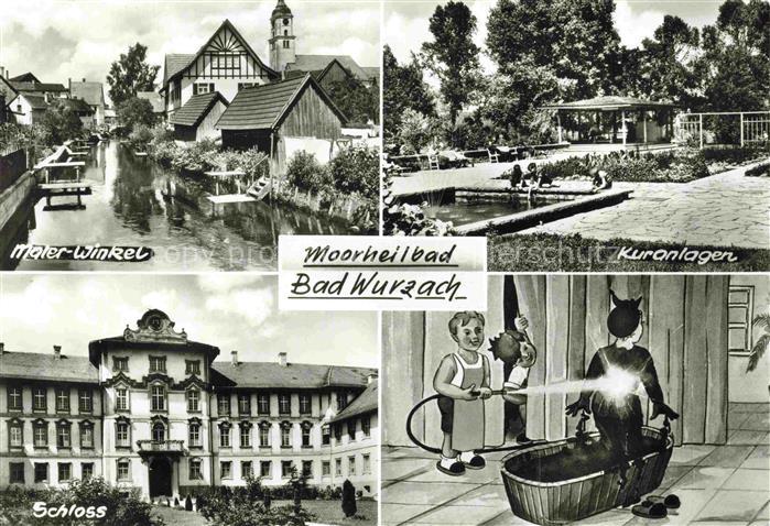 Bad Wurzach Ravensburg BW Maler-Winkel Kuranlagen Schloss Moorheilbad Fluss Kurp