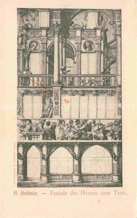 Holbein Hans D. J. the Younger (1497-1543) Kuenstlerkarte Fassade des Hauses zum