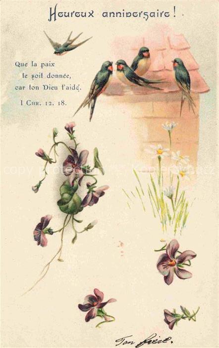 Schwalben Swallow Hirondelle Golondria Voegel Birds Oiseaux Heureux annivergaire