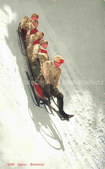 Bob Bobsport Bobsleigh Traineaux Rennschlitten-- Davos Bobsleigh