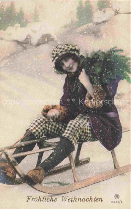 Foto RPH Nr. 6277/6 Frau Schlitten Weihnaschten