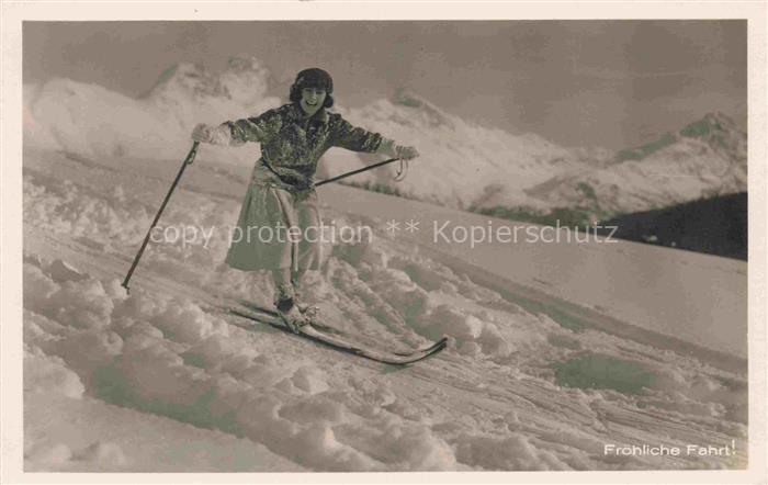 Skifahren Skiing Schweiz Frau