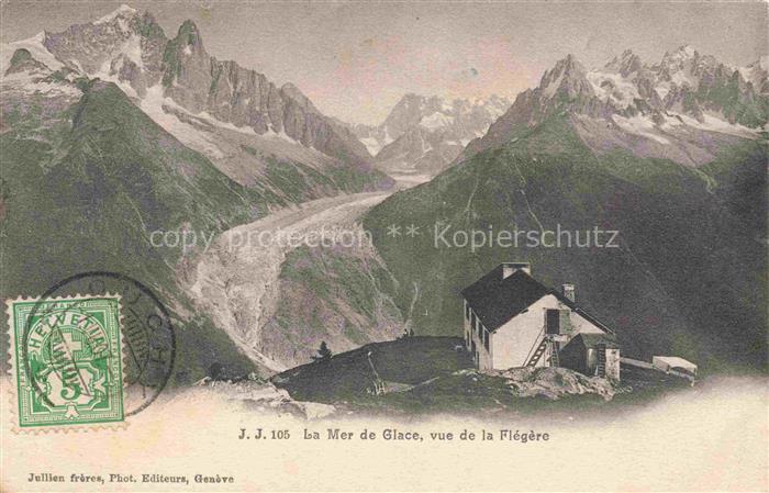 Gletscher Ferner Glacier Glaciar Ghiacciaio-- La Mer de Glace vue de la Flegere