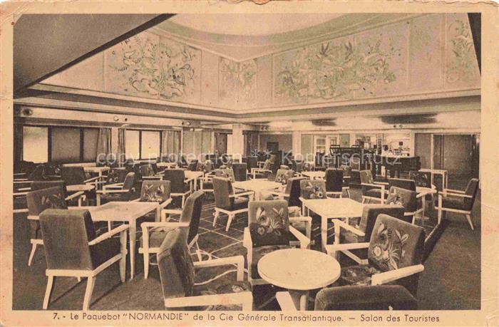 Dampfer Oceanliner Normandie Salon des Touristes